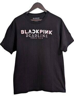 BLACKPINK Born Pink World Tour Deadline T-Shirt Black Rose Gold Size Large